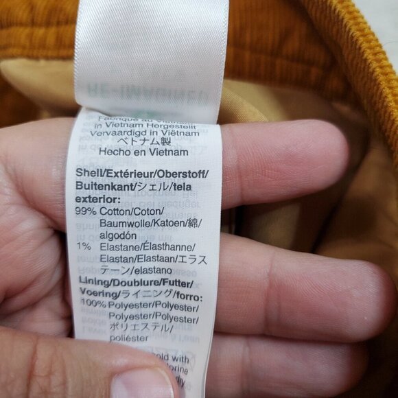 J. Crew Mustard Burnt Yellow Corduroy A Line Stretch Lined Mini Skirt Women 6 - Picture 7 of 8